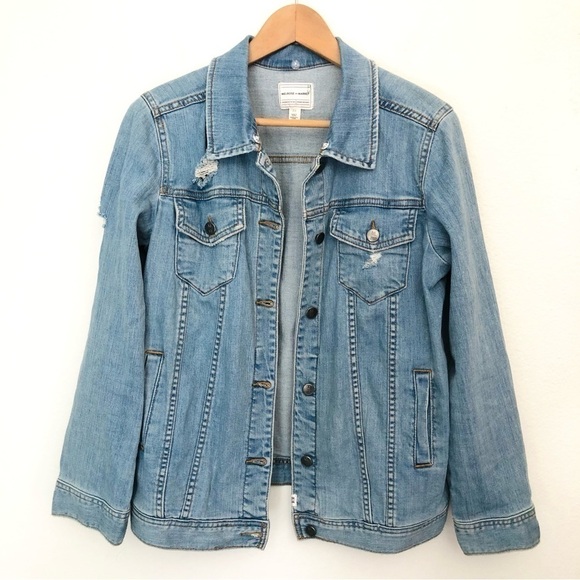 Melrose & Market Removable Fur Collar Oversize Jean Jacket - Picture 5 of 16